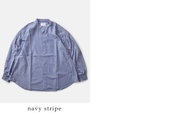 kha:ki(カーキ)ブロードボリュームスリーブバンドカラーシャツ“GOLDDOTSHIRTS”mil25fbl3149