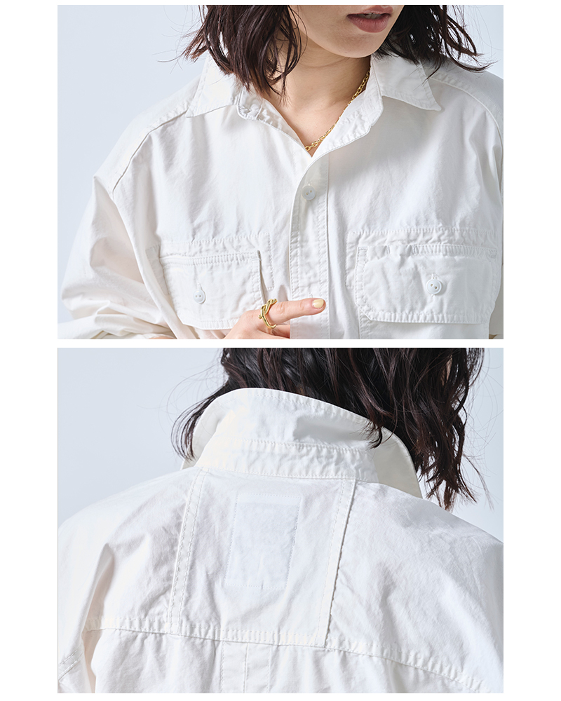 kha:ki(カーキ)コットンワイドミリタリーハンドペイントシャツ“HANDPAINTSHIRTS”mil25fbl3150