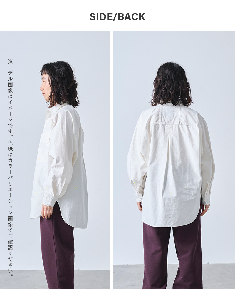 kha:ki(カーキ)コットンワイドミリタリーハンドペイントシャツ“HANDPAINTSHIRTS”mil25fbl3150