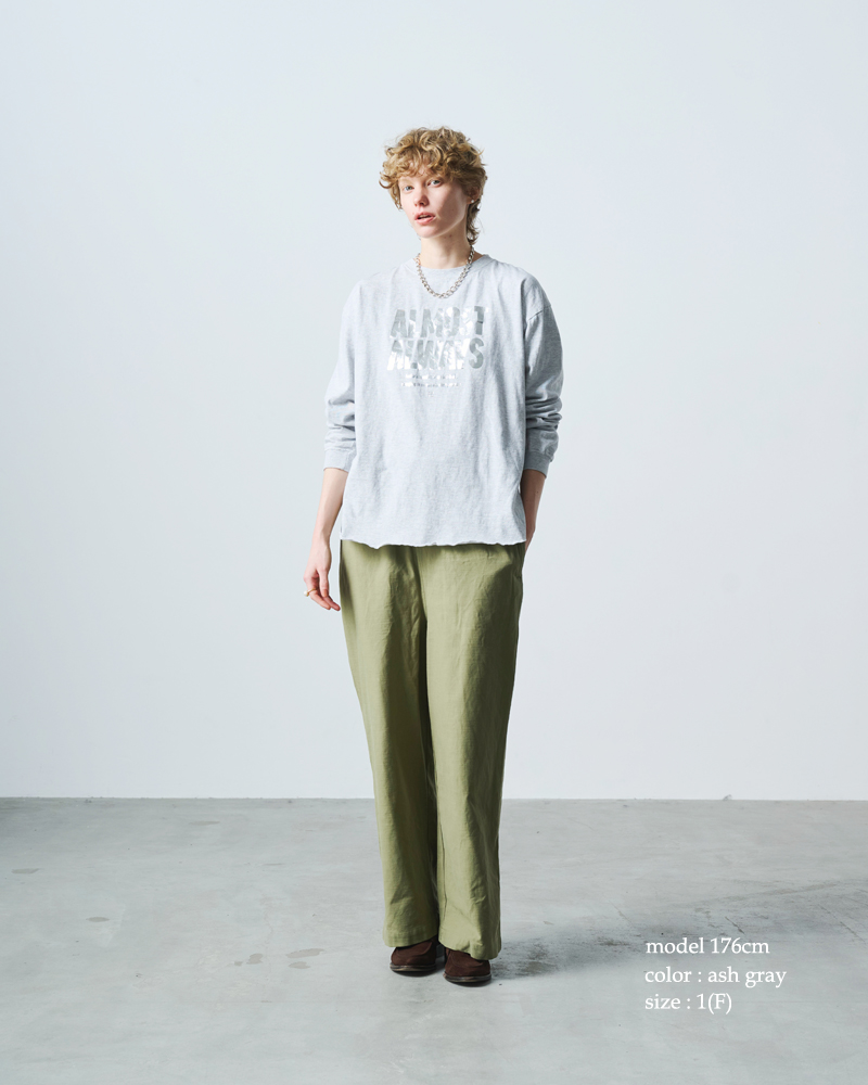 kha:ki カーキ コットン プリント 長袖 Tシャツ mil25fcs3468-9