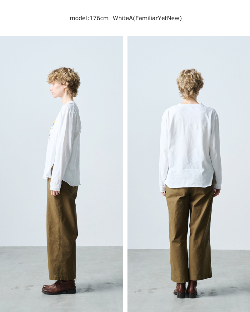 【新品未使用】kha:ki カーキ　コットン刺繍長袖Tシャツ kha:ki カーキ コットン プリント 長袖 Tシャツ mil25fcs3468-9
