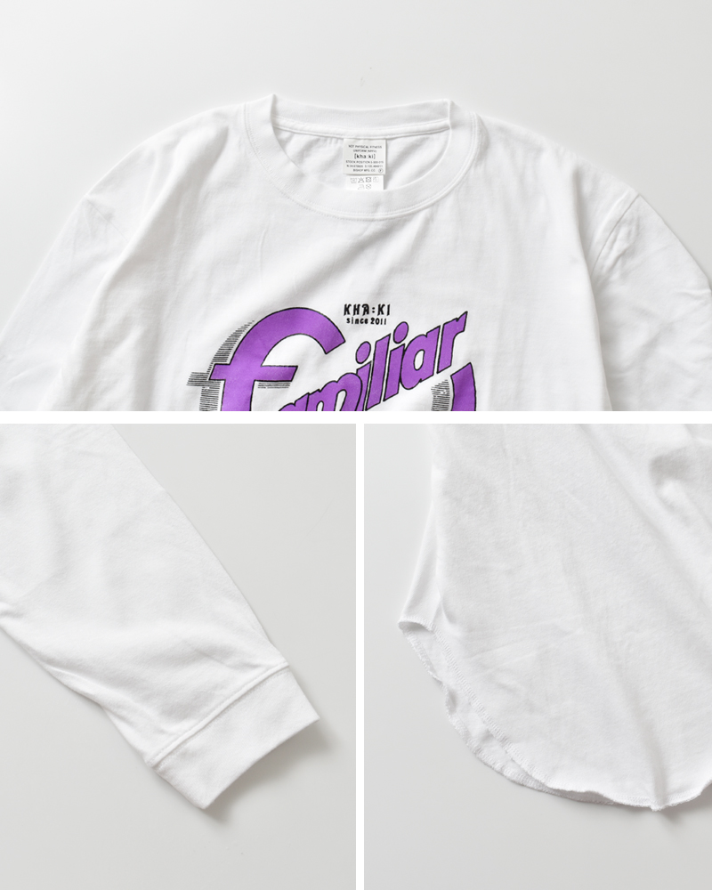 kha:ki(カーキ)コットンプリント長袖Tシャツmil25fcs3468-9