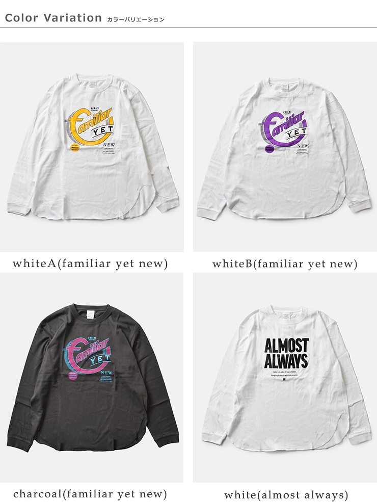 kha:ki(カーキ)コットンプリント長袖Tシャツmil25fcs3468-9