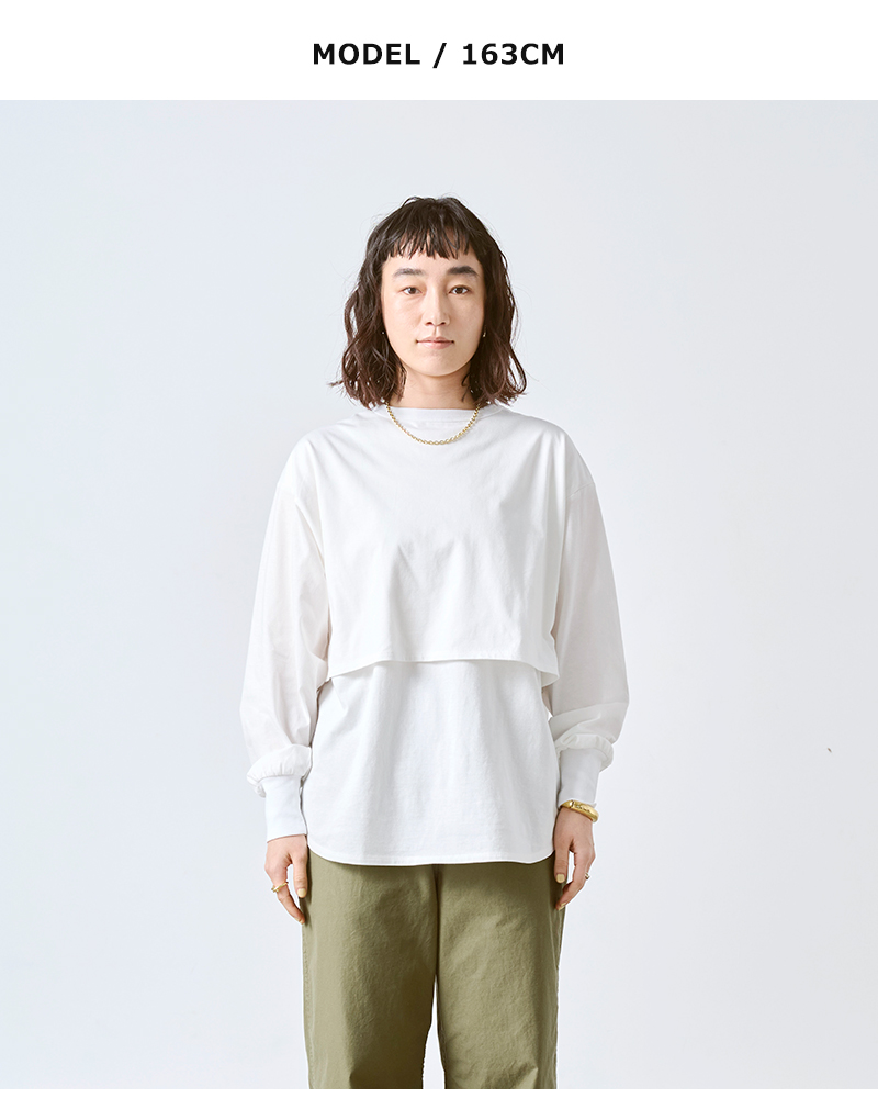 kha:ki カーキ コットン レイヤード 長袖 プルオーバー “LAYRED