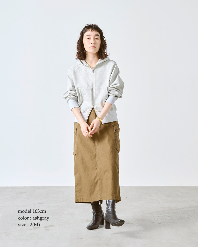 kha:ki(カーキ)ハイゲージ裏毛ジップアップスウェットパーカー“ZIPUPHOODIE”mil25fcs3465