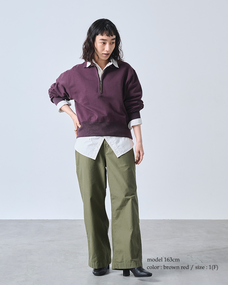 kha:ki(カーキ)ハーフジップスウェットシャツ“HALFZIPSWEATSHIRTS”mil25fcs3466