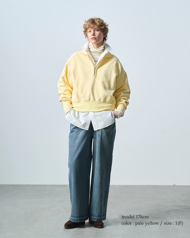 kha:ki(カーキ)ハーフジップスウェットシャツ“HALFZIPSWEATSHIRTS”mil25fcs3466