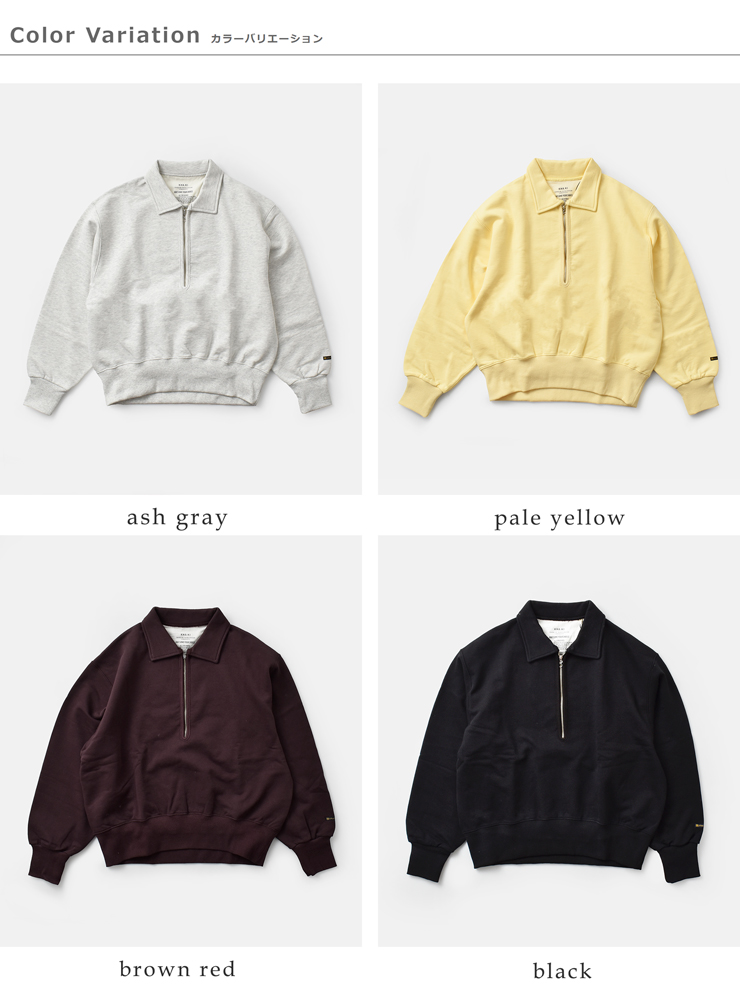 kha:ki(カーキ)ハーフジップスウェットシャツ“HALFZIPSWEATSHIRTS”mil25fcs3466
