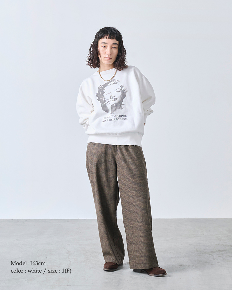 kha:ki(カーキ)プリントダメージスウェットシャツ“DAMAGESWEATSHIRTMyMUSE”mil25fcs3470