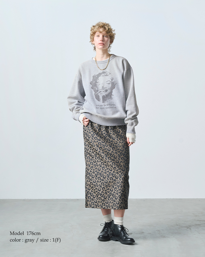 kha:ki(カーキ)プリントダメージスウェットシャツ“DAMAGESWEATSHIRTMyMUSE”mil25fcs3470