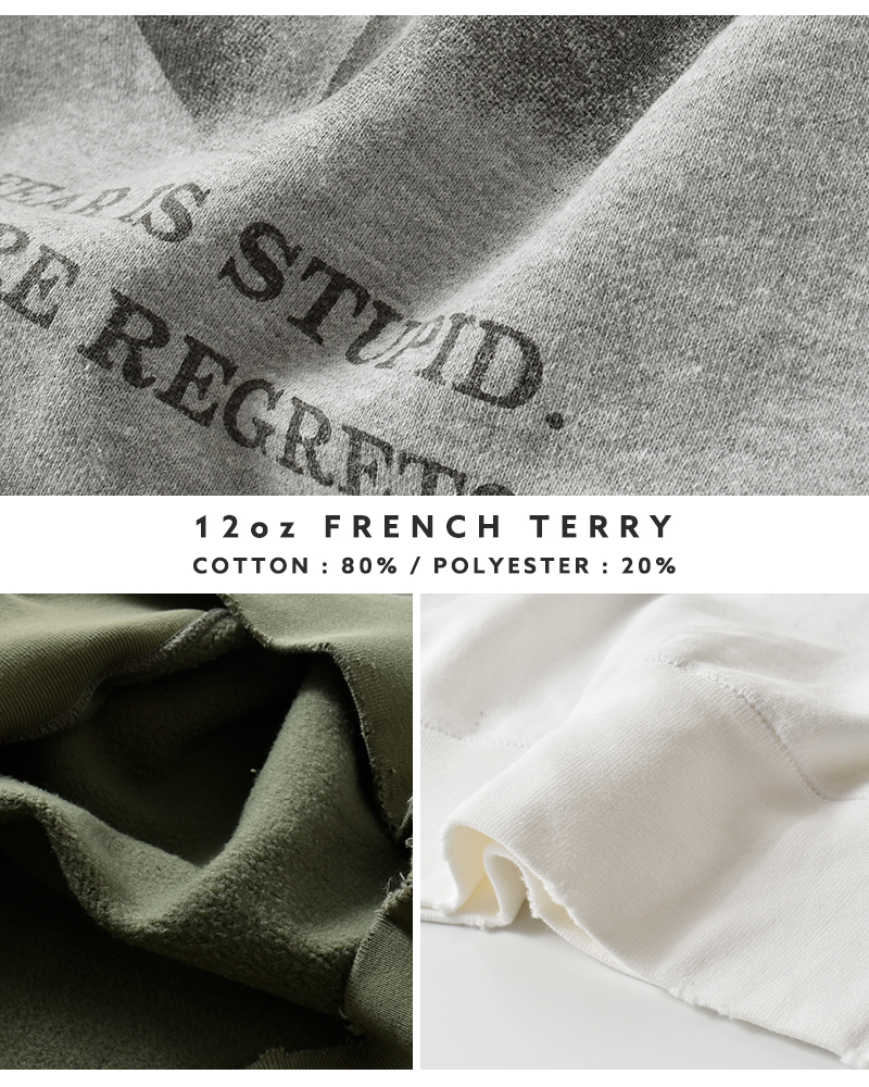 kha:ki(カーキ)プリントダメージスウェットシャツ“DAMAGESWEATSHIRTMyMUSE”mil25fcs3470