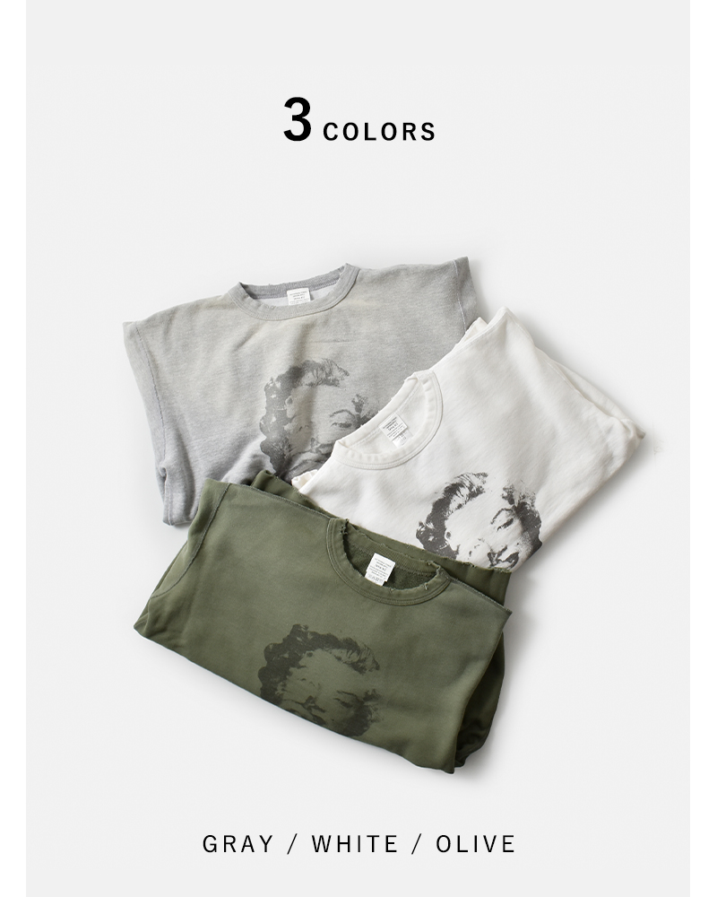 kha:ki(カーキ)プリントダメージスウェットシャツ“DAMAGESWEATSHIRTMyMUSE”mil25fcs3470