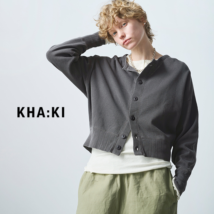 kha:ki(カーキ)コットンハニカムカーディガン“HONEYCOMBCARDIGAN”mil25fcs3472