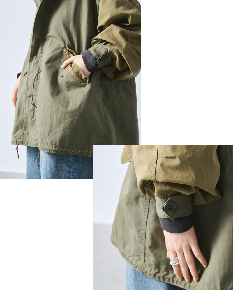 kha:ki(カーキ)Aラインミドルモッズコート“NEWTYPE-51PARKA”mil25fjk3051