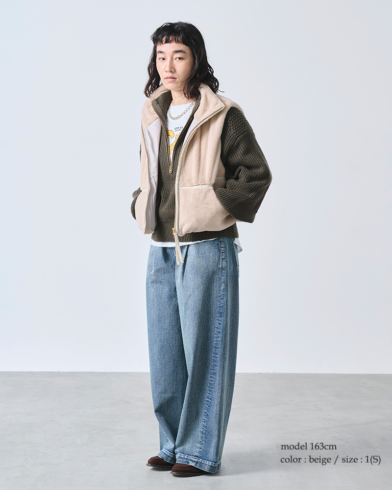 kha:ki(カーキ)スタンドカラーエコファーベスト“STANDCOLLARFURVEST”mil25fjk3228