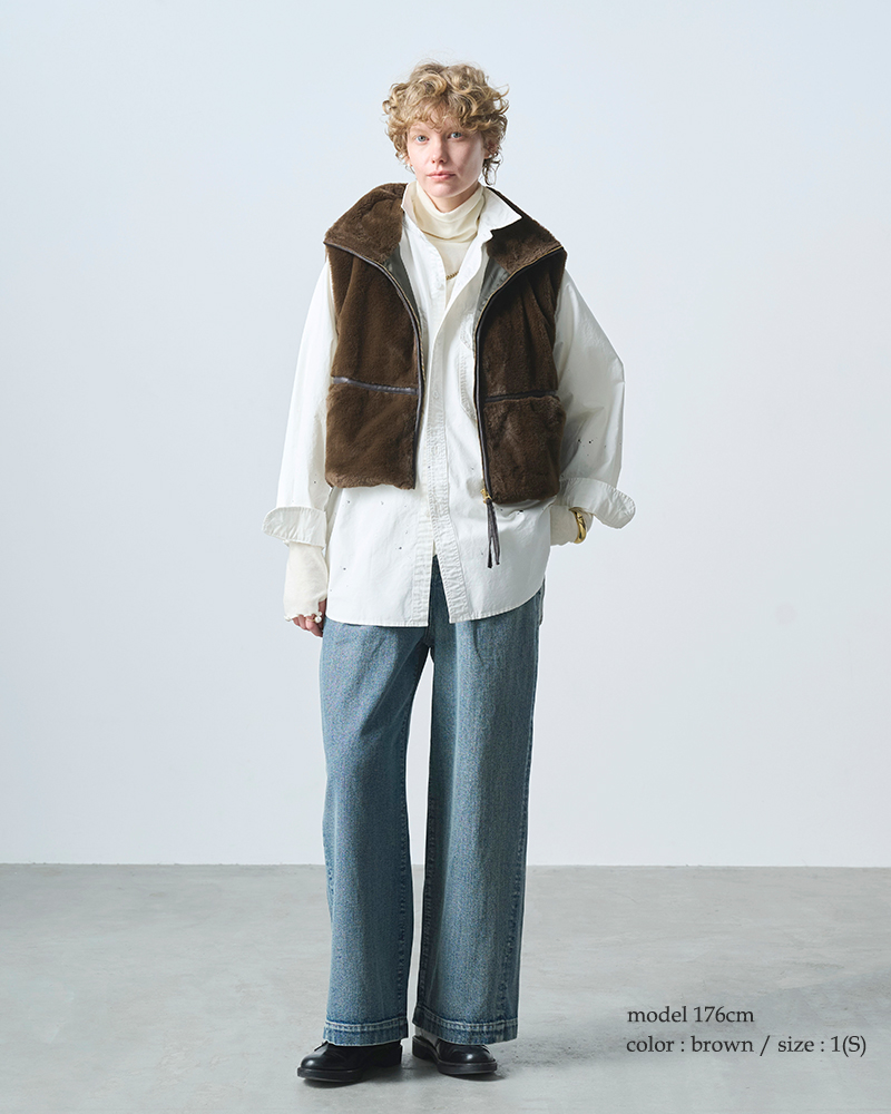 kha:ki(カーキ)スタンドカラーエコファーベスト“STANDCOLLARFURVEST”mil25fjk3228