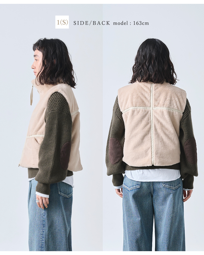 kha:ki(カーキ)スタンドカラーエコファーベスト“STANDCOLLARFURVEST”mil25fjk3228