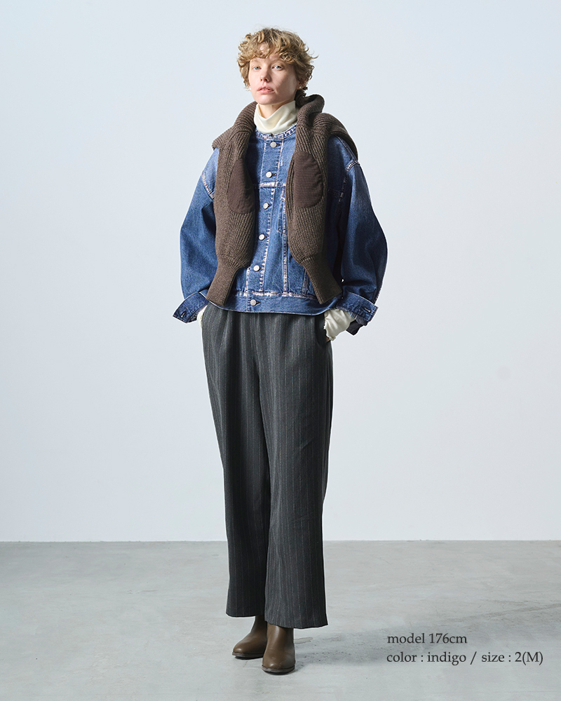 kha:ki(カーキ)デニム箔プリントジャケット“FOILPRINTDENIMJKT”mil25fjk3236