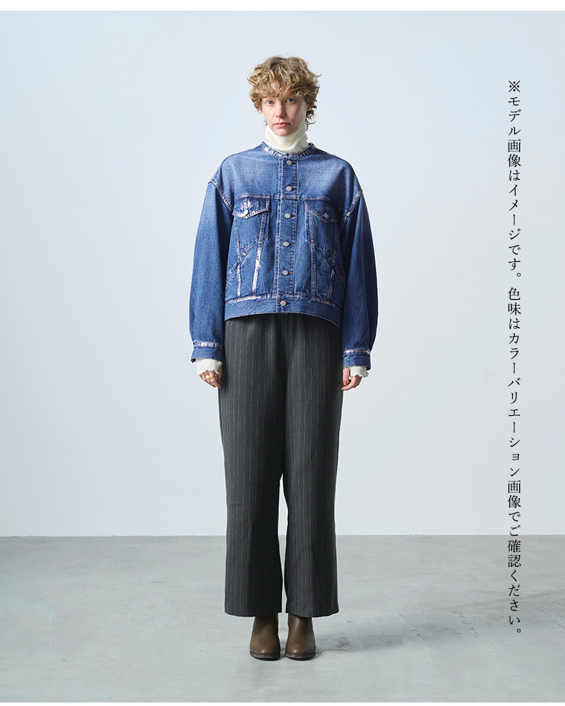 kha:ki(カーキ)デニム箔プリントジャケット“FOILPRINTDENIMJKT”mil25fjk3236