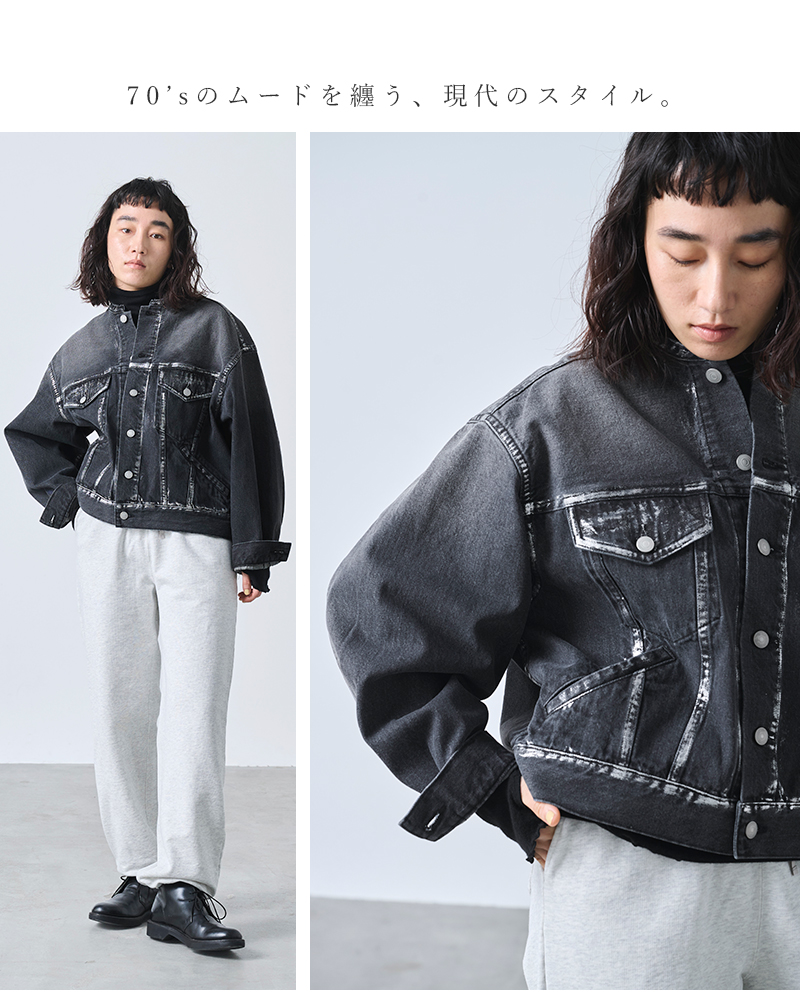 kha:ki(カーキ)デニム箔プリントジャケット“FOILPRINTDENIMJKT”mil25fjk3236