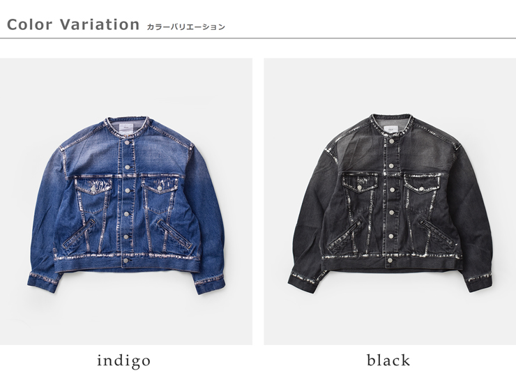 kha:ki(カーキ)デニム箔プリントジャケット“FOILPRINTDENIMJKT”mil25fjk3236