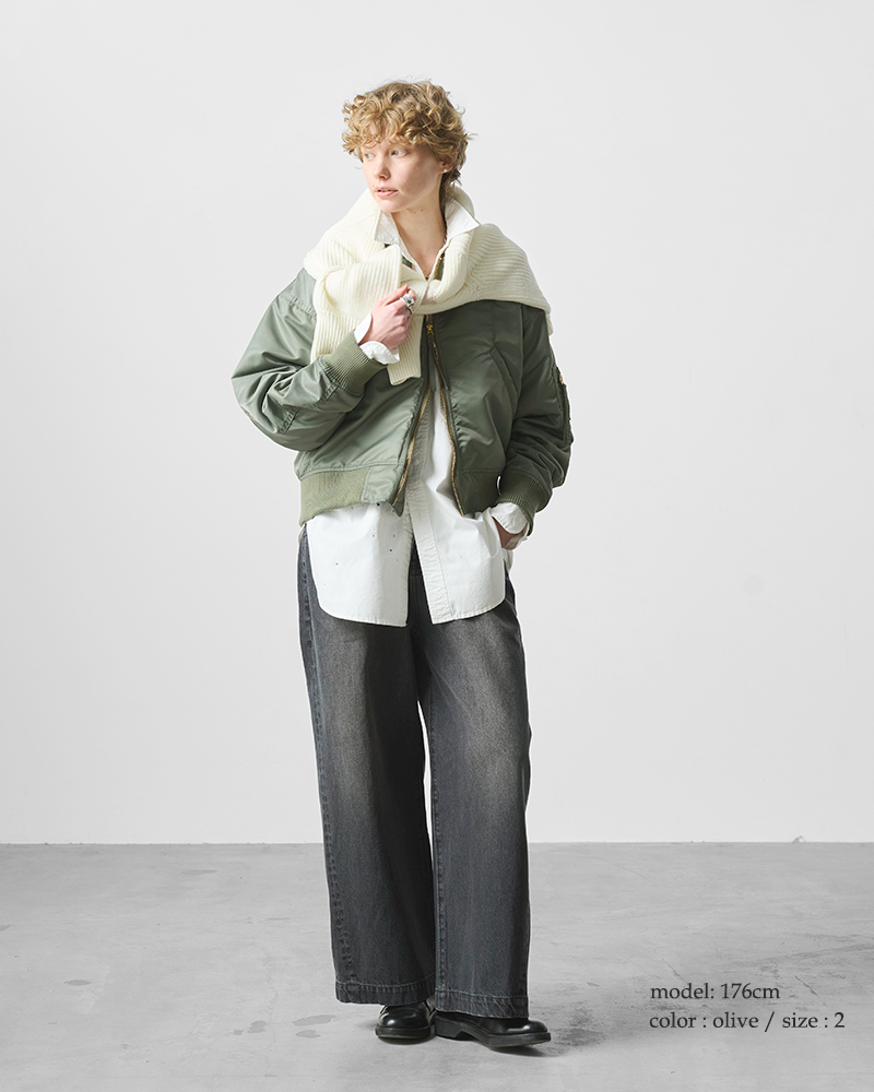 kha:ki(カーキ)ミリタリーワイドスクエアMA-1ジャケット“WIDESQUAREMA-1”mil25fjk3240