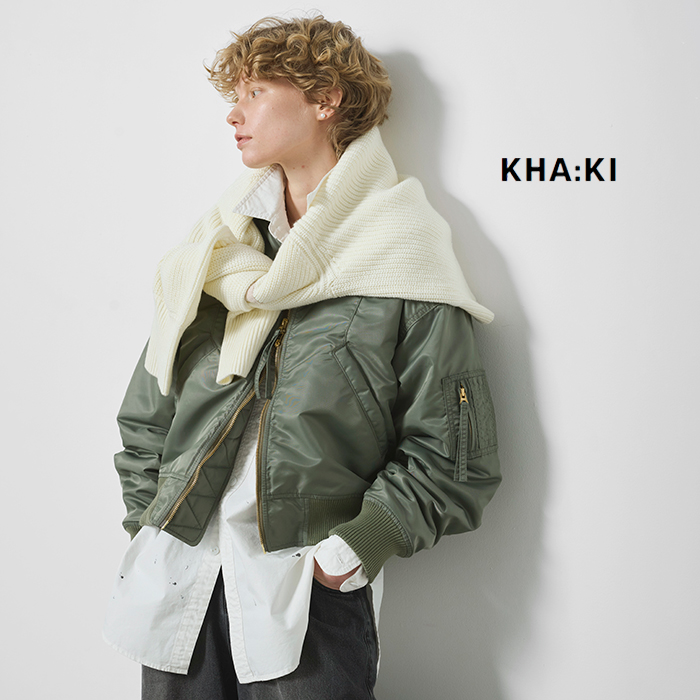 kha:ki カーキ ミリタリー ワイド スクエア MA-1 ジャケット