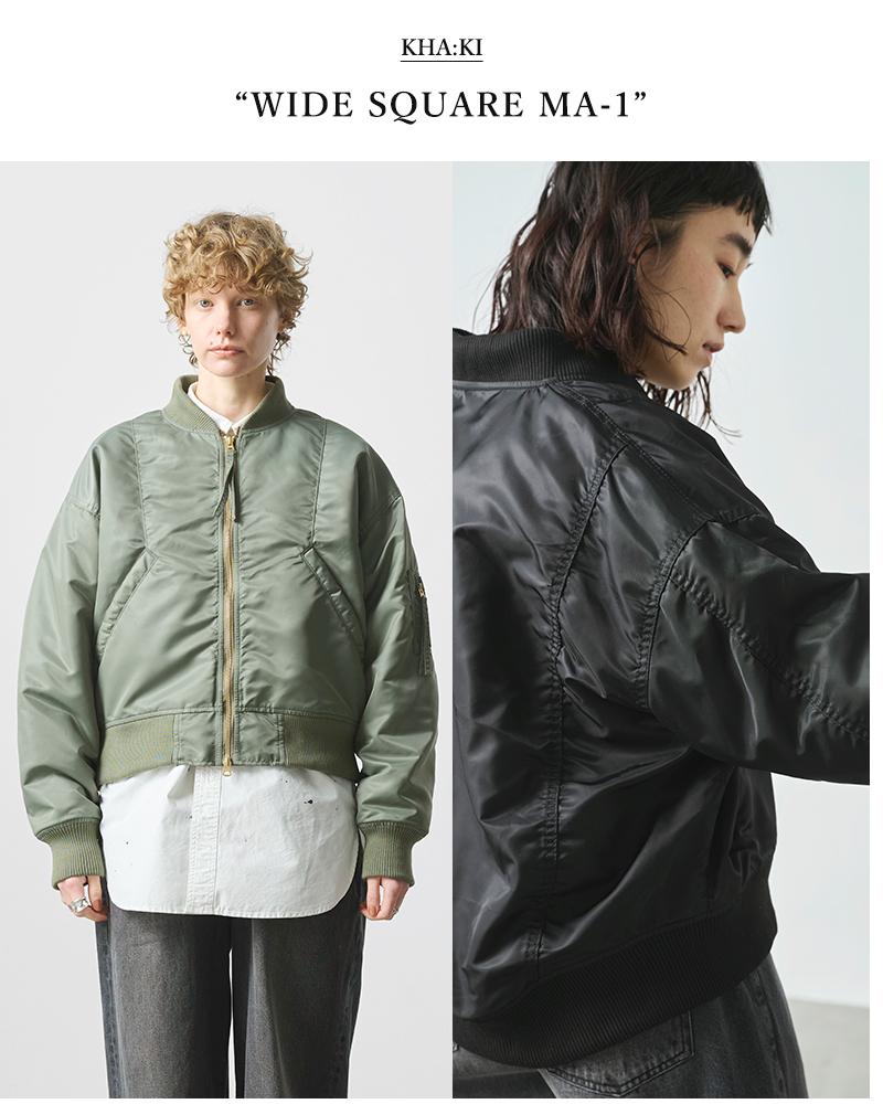 kha:ki(カーキ)ミリタリーワイドスクエアMA-1ジャケット“WIDESQUAREMA-1”mil25fjk3240