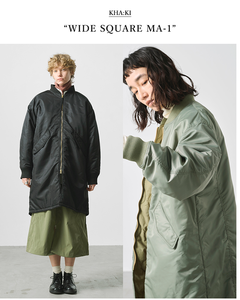 kha:ki(カーキ)ミリタリーワイドスクエアMA-1ジャケット“WIDESQUAREMA-1”mil25fjk3240