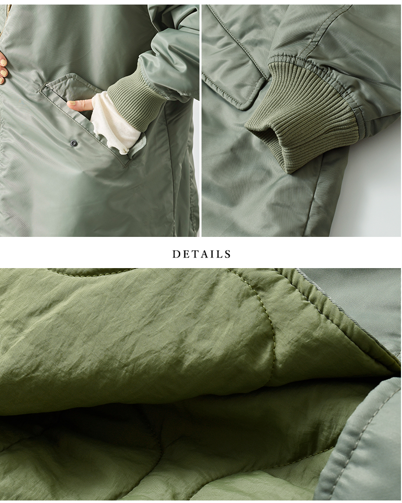 kha:ki(カーキ)ミリタリーワイドスクエアMA-1ジャケット“WIDESQUAREMA-1”mil25fjk3240