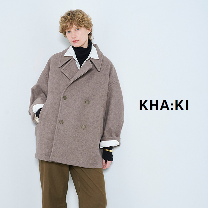 kha:ki カーキ 圧縮ニット コクーン Pコート “COCOON PEA-COAT
