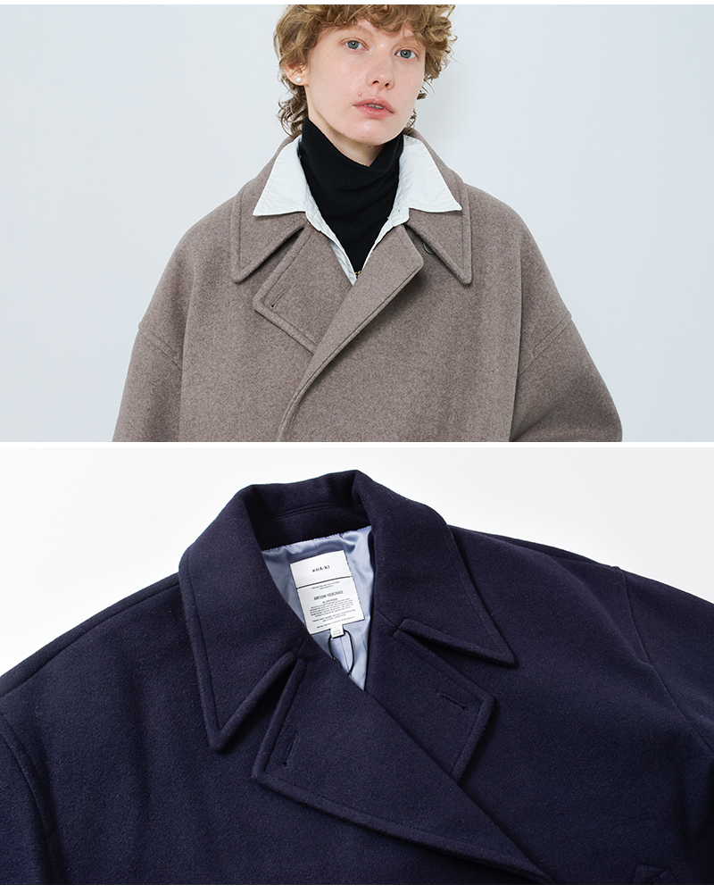 kha:ki(カーキ)圧縮ニットコクーンPコート“COCOONPEA-COAT”mil25fjk3243