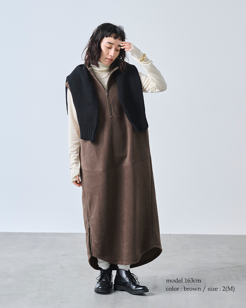 kha:ki(カーキ)サイドジップフリースワンピース“SIDEZIPFLEECEDRESS”mil25fop3101