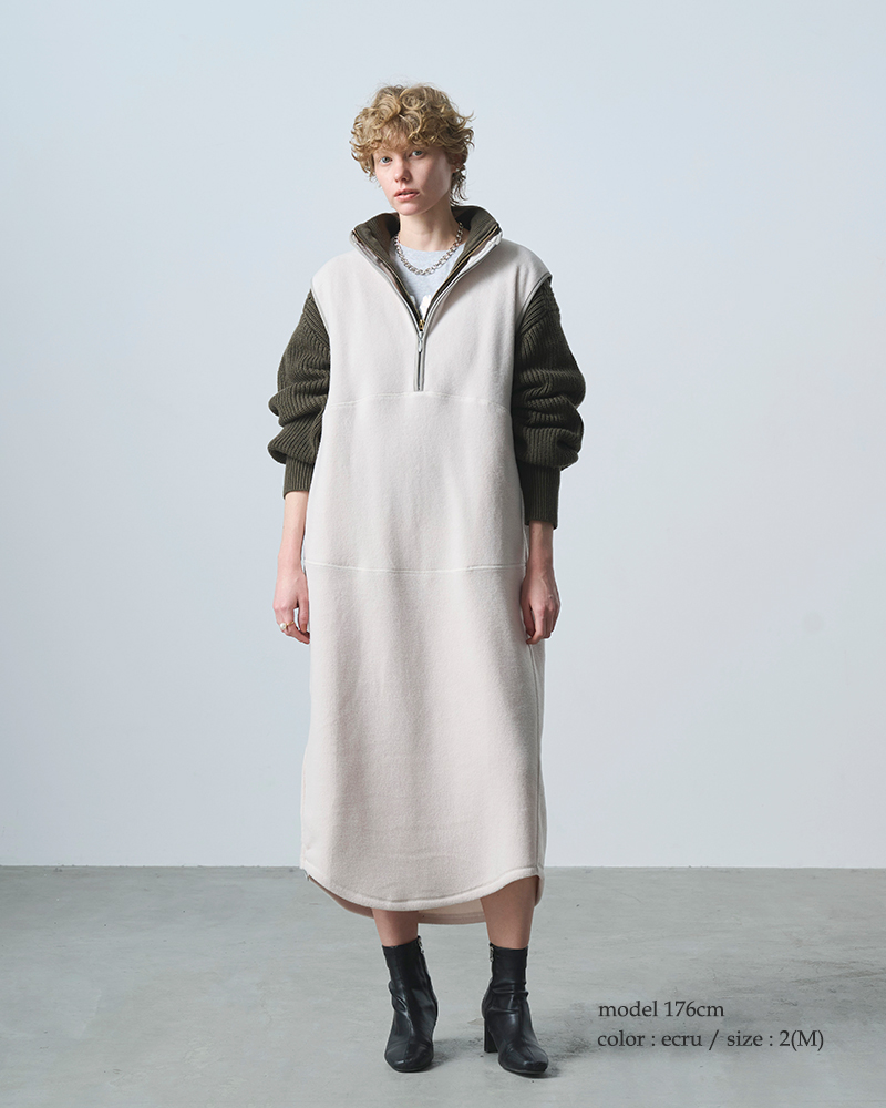 kha:ki(カーキ)サイドジップフリースワンピース“SIDEZIPFLEECEDRESS”mil25fop3101