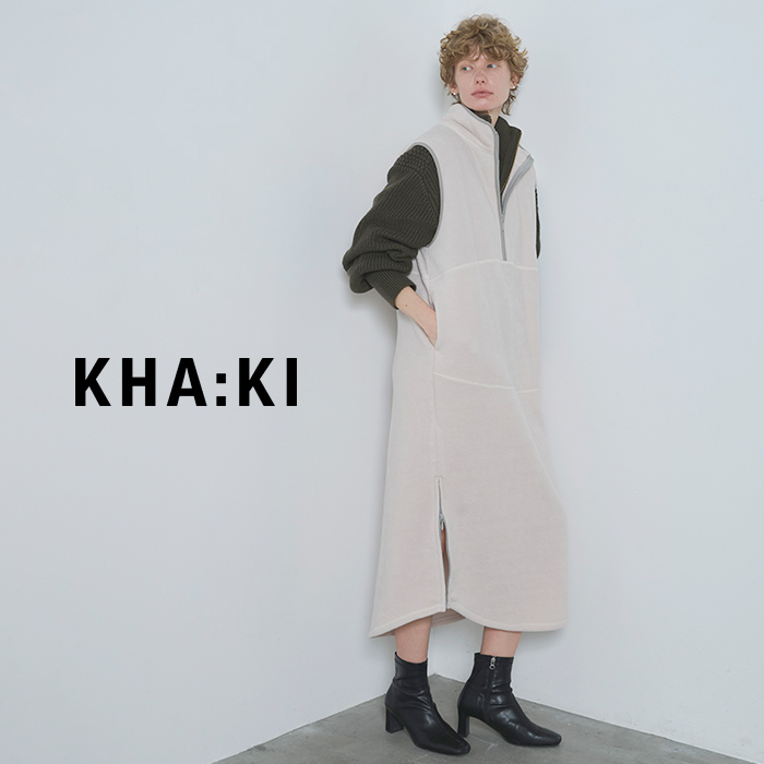 kha:ki(カーキ)サイドジップフリースワンピース“SIDEZIPFLEECEDRESS”mil25fop3101