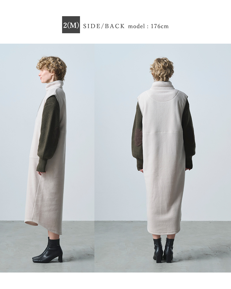 kha:ki(カーキ)サイドジップフリースワンピース“SIDEZIPFLEECEDRESS”mil25fop3101