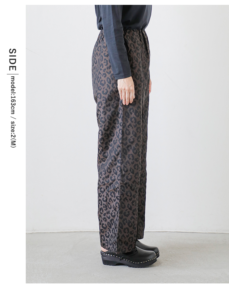 kha:ki(カーキ)ジャガードレオパードワイドイージーパンツ“LEOPARDWIDEEASYPT”mil25fpt3235