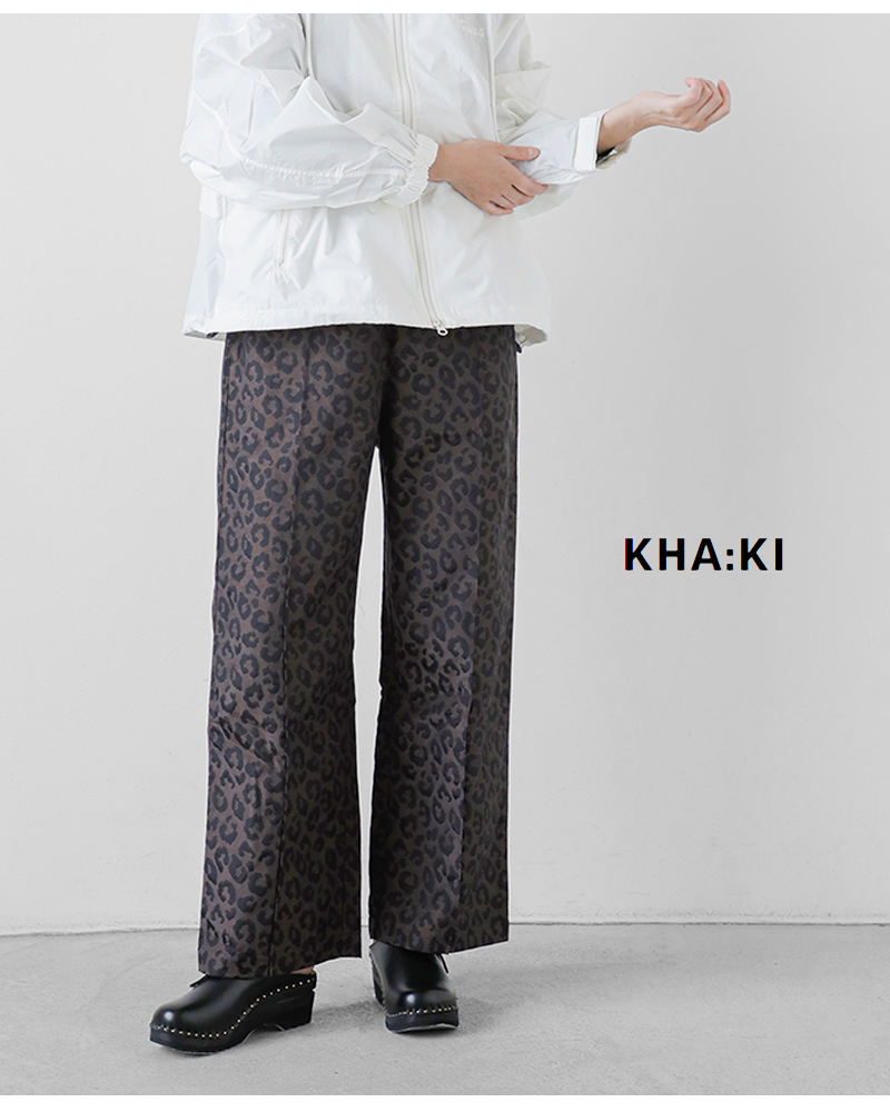 kha:ki(カーキ)ジャガードレオパードワイドイージーパンツ“LEOPARDWIDEEASYPT”mil25fpt3235