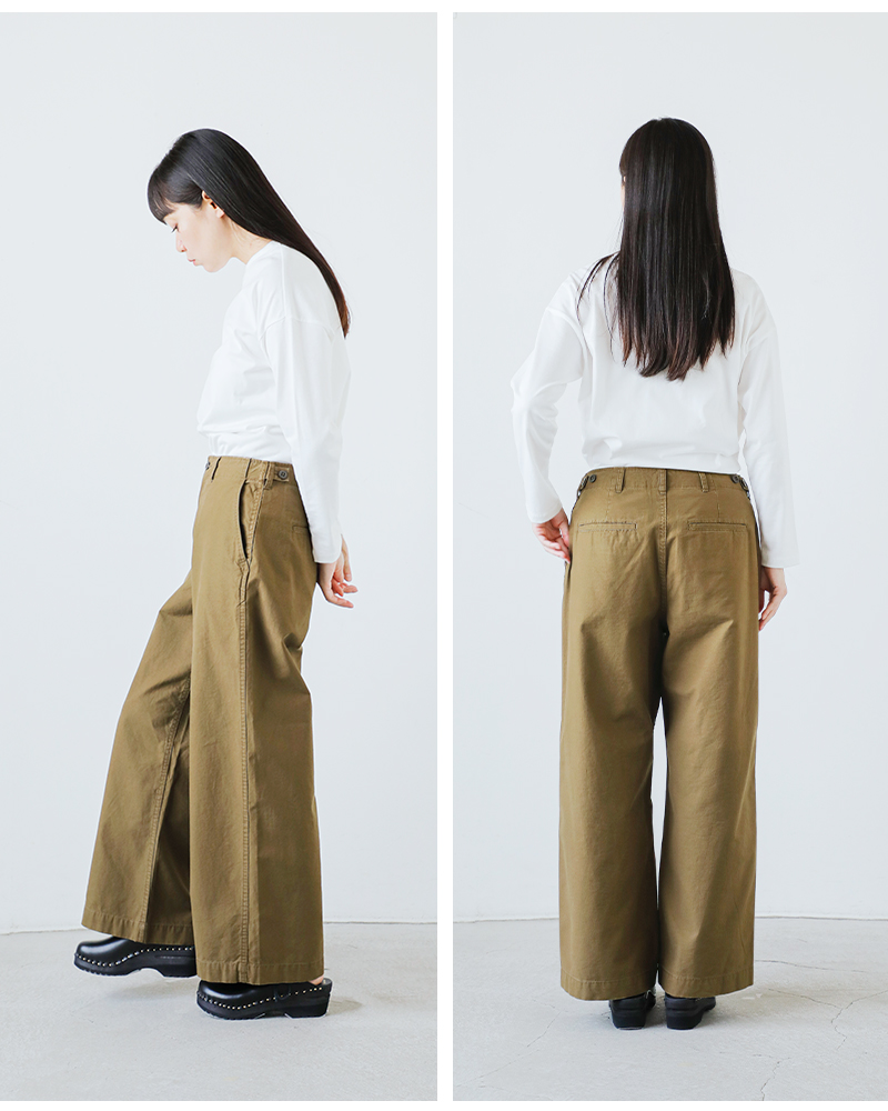 kha:ki(カーキ)コットンバックツイルミリタリートラウザーパンツ“TYPE-45TROUSERS”mil25fpt3236