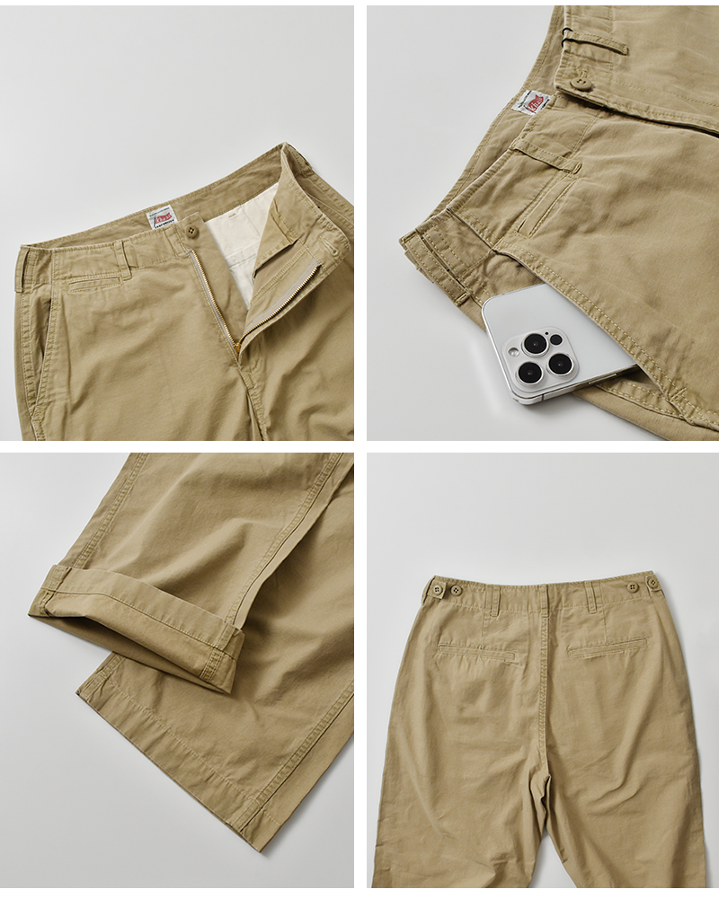 kha:ki(カーキ)コットンバックツイルミリタリートラウザーパンツ“TYPE-45TROUSERS”mil25fpt3236