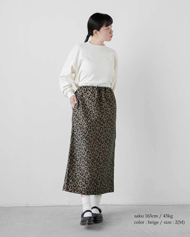 kha:ki(カーキ)ジャガードレオパードストレートスカート“LEOPARDSTRAIGHTSKIRT”mil25fsk3099