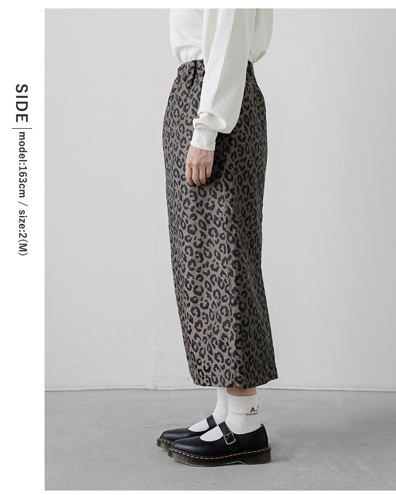 kha:ki(カーキ)ジャガードレオパードストレートスカート“LEOPARDSTRAIGHTSKIRT”mil25fsk3099