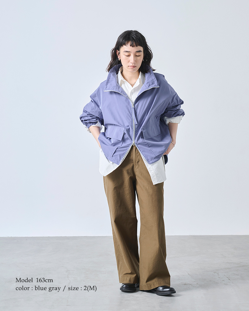 kha:ki(カーキ)ライトリップストップスタンドカラージップアップジャケット“STANDCOLLARJACKET”mil25hjk3232