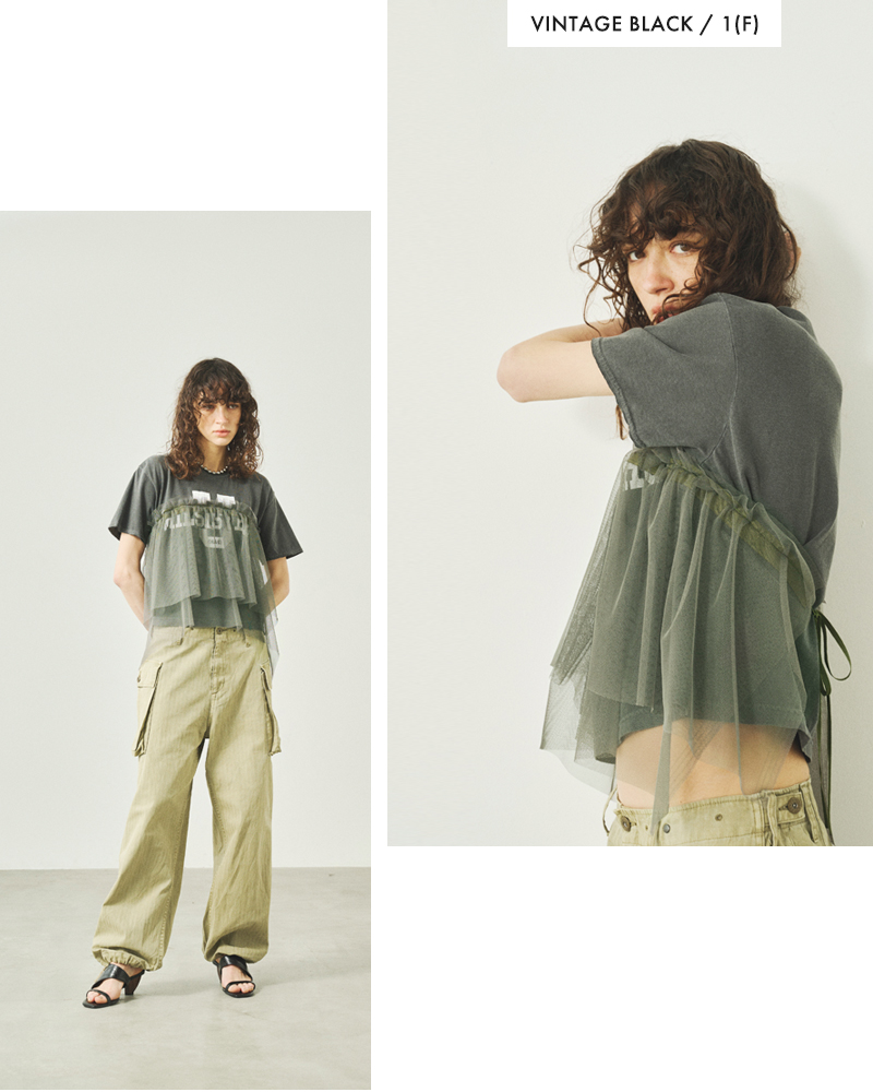 kha:ki(カーキ)コットン天竺ピグメントダイリメイクレイヤードTシャツ“REMAKELAYREDTEE”mil25scs3455