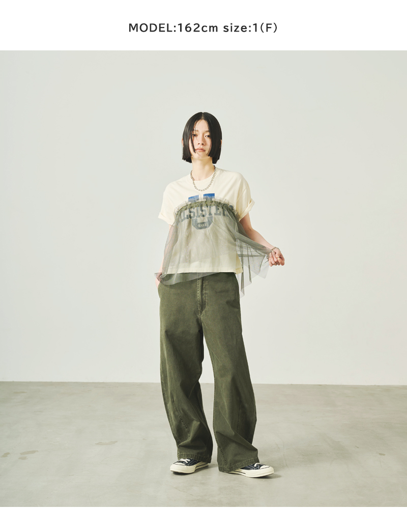 kha:ki(カーキ)コットン天竺ピグメントダイリメイクレイヤードTシャツ“REMAKELAYREDTEE”mil25scs3455