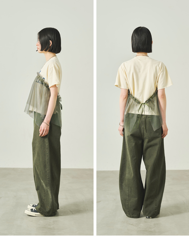 【30%OFF】kha:ki カーキ コットン天竺 ピグメントダイ リメイク レイヤード Tシャツ REMAKE LAYRED TEE mil25scs3455 レディース kha:ki｜コットン天竺 ピグメントダイ リメイク レイヤード T