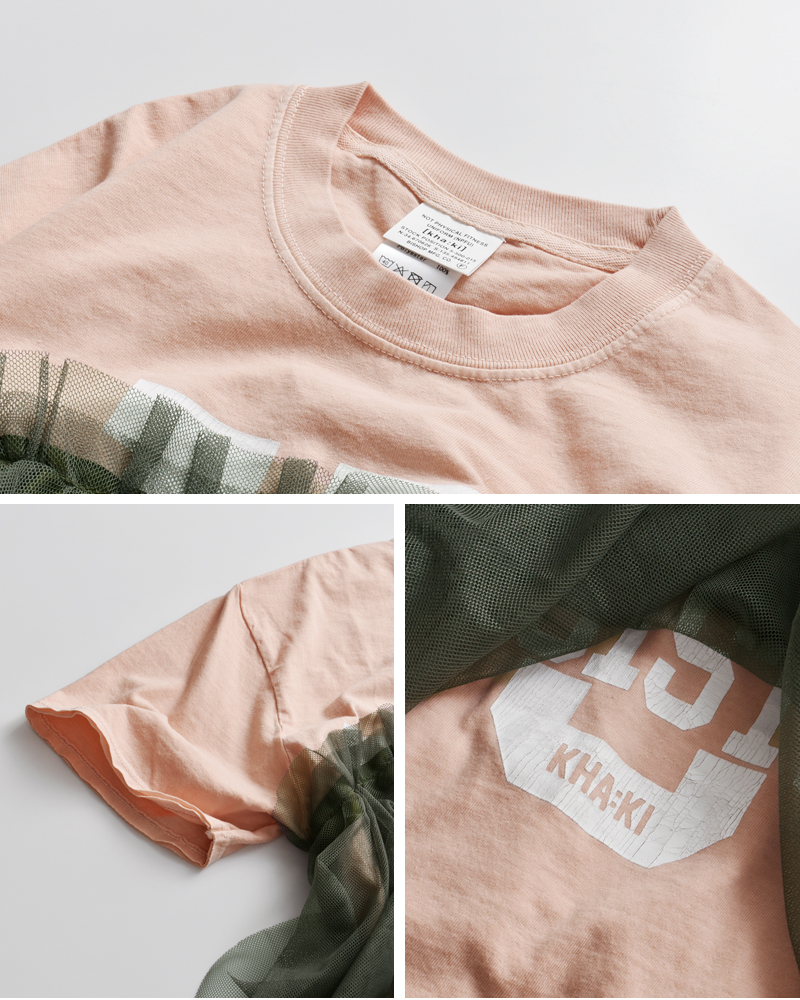 kha:ki(カーキ)コットン天竺ピグメントダイリメイクレイヤードTシャツ“REMAKELAYREDTEE”mil25scs3455