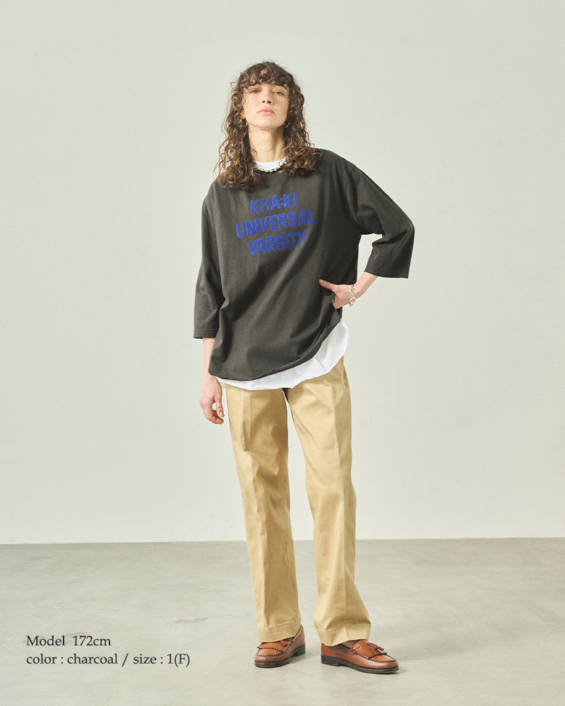 kha:ki カーキ コットン 7分袖 Tシャツ “7TH TEE -K.U.V