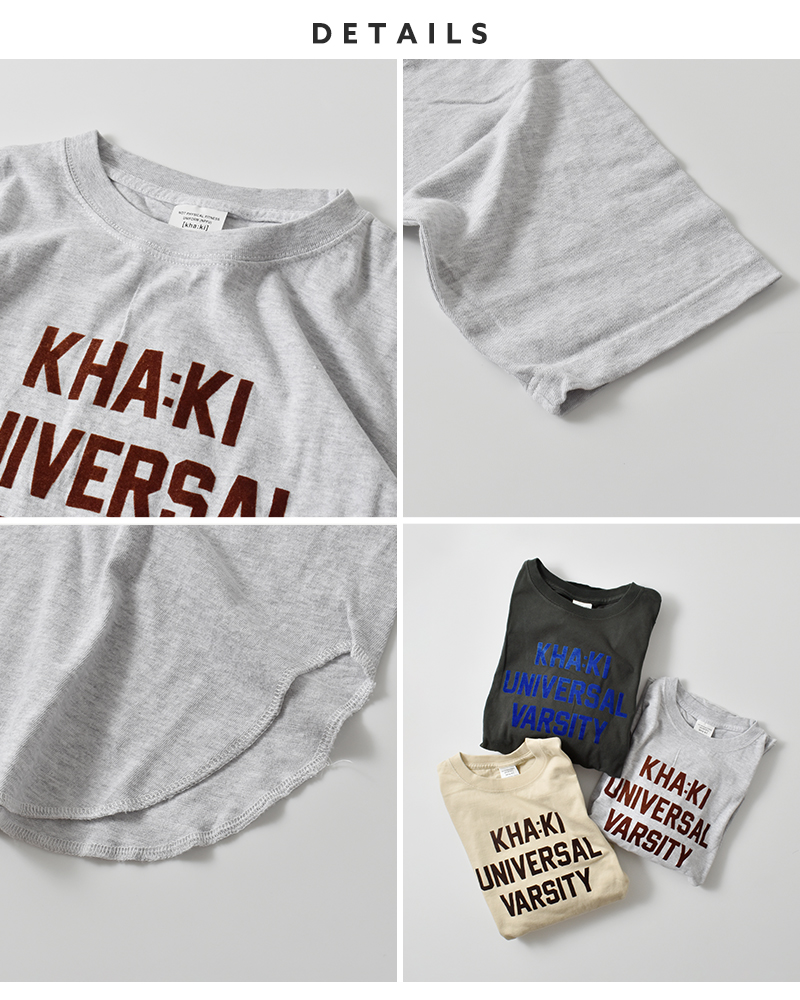 kha:ki(カーキ)コットン7分袖Tシャツ“7THTEE-K.U.V-”mil25scs3459