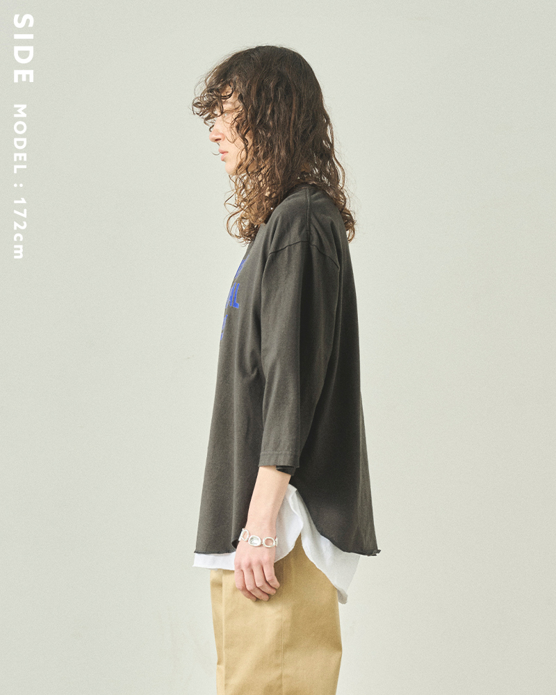 kha:ki(カーキ)コットン7分袖Tシャツ“7THTEE-K.U.V-”mil25scs3459